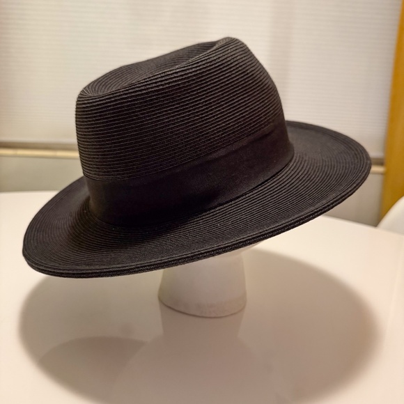 Fedora hat Men's Large Straw Black - Picture 4 of 4